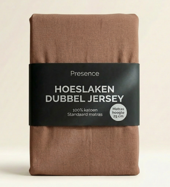 Hoeslaken - Katoen Dubbel Jersey - Cognac