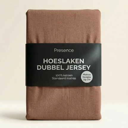 Hoeslaken - Katoen Dubbel Jersey - Cognac