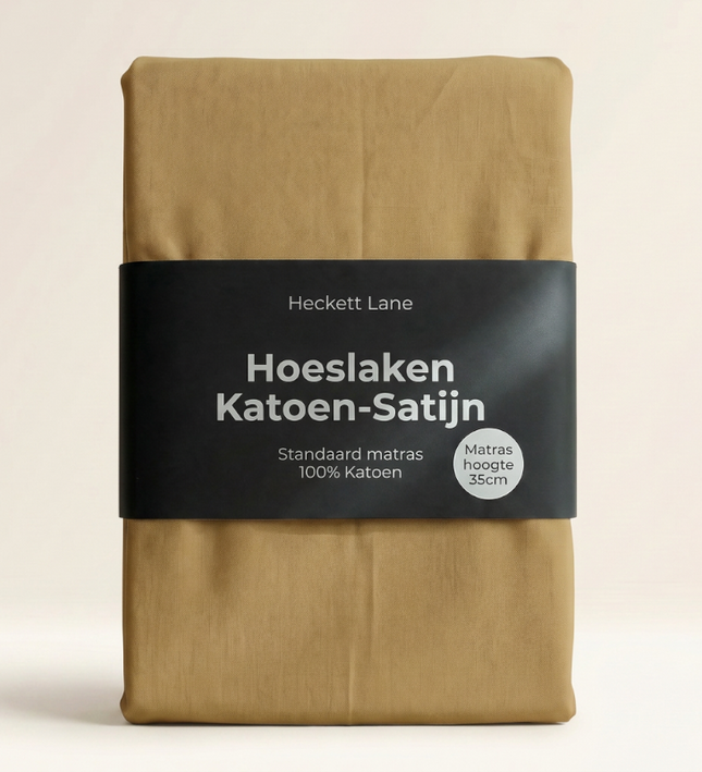 Hoeslaken Katoen-Satijn - Goud