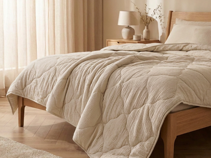 Lazy Dekbed Zonder Overtrek - Mousseline - Beige