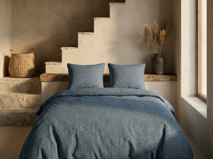 Dekbedovertrek Percale-Katoen - Stonewash Blue