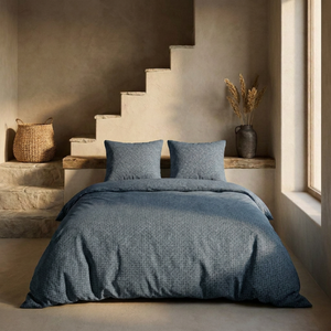 Dekbedovertrek Percale-Katoen - Stonewash Blue