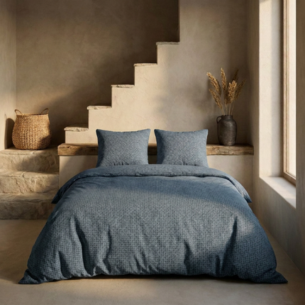 Dekbedovertrek Percale-Katoen - Stonewash Blue