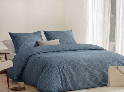 Dekbedovertrek Percale-Katoen - Stonewash Blue