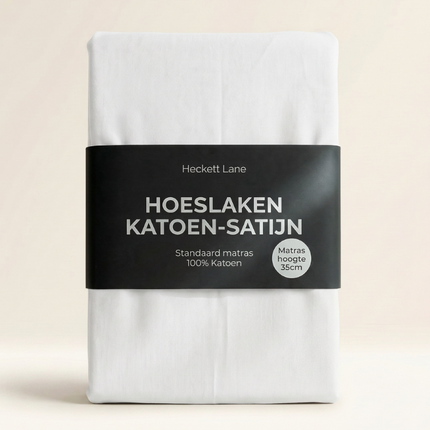 Hoeslaken Katoen-Satijn - Wit