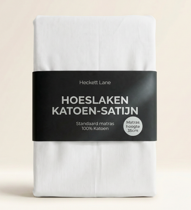 Hoeslaken Katoen-Satijn - Wit