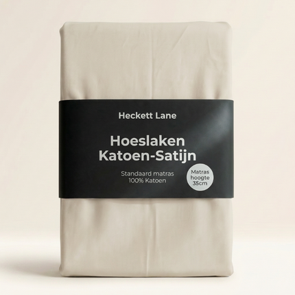 Hoeslaken Katoen-Satijn - Off-White