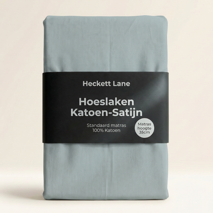 Hoeslaken Katoen-Satijn - Blauw