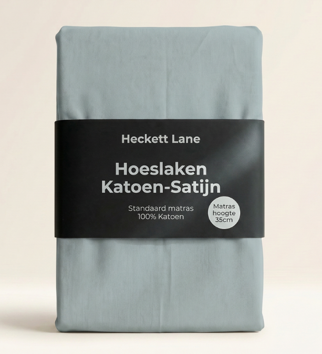 Hoeslaken Katoen-Satijn - Blauw