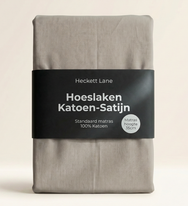 Hoeslaken Katoen-Satijn - Grijs