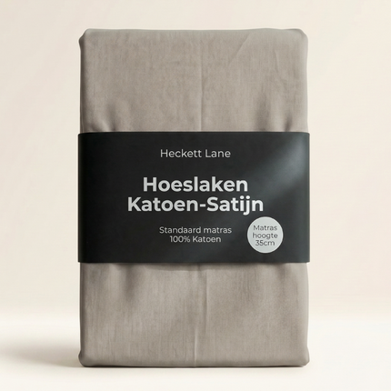 Hoeslaken Katoen-Satijn - Grijs