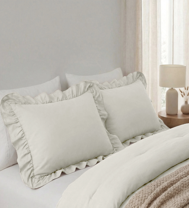 Kussenslopen Ruffles - Off White - 2-PACK