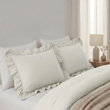 Kussenslopen Ruffles - Off White - 2-PACK