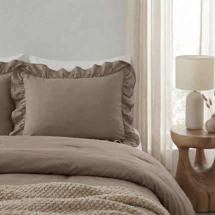 Kussenslopen Ruffles - Taupe- 2-PACK