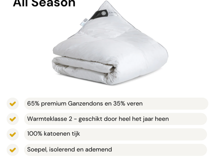 Dekbed Dons - 65% Ganzendons - All Season
