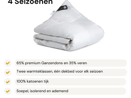 Dekbed Dons - 65% Ganzendons - 4 Seizoenen
