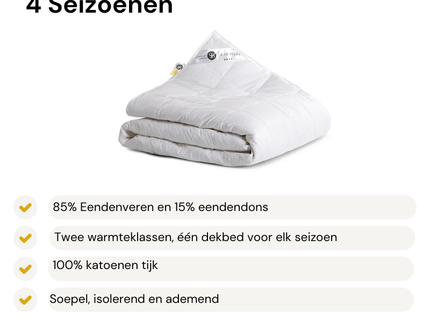 Dekbed Dons - 85% Eendenveren - 4 Seizoenen