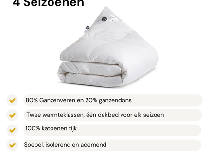 Dekbed Dons - 80% Ganzenveren - 4 Seizoenen