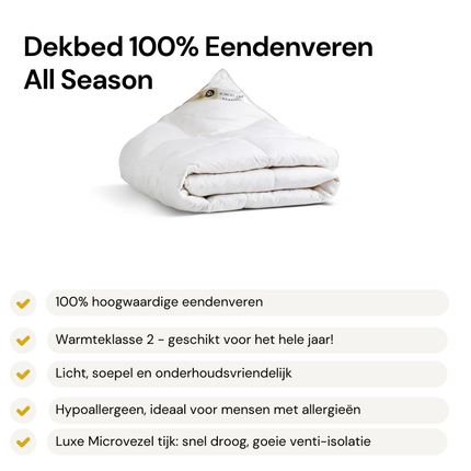 Dekbed - 100% Eendenveren - All Season