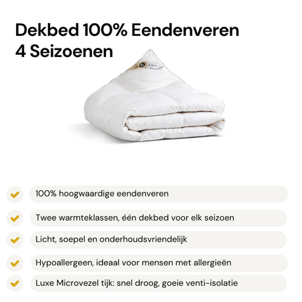 Dekbed - 100% Eendenveren - 4 Seizoenen