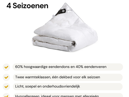 Dekbed - 60% Eendendons - 4 Seizoenen