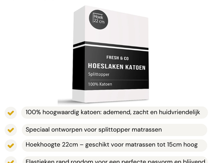 Splittopper Hoeslaken - Katoen