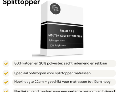 Molton Hoeslaken - Comfort Stretch - Splittopper