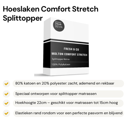 Molton Hoeslaken - Comfort Stretch - Splittopper