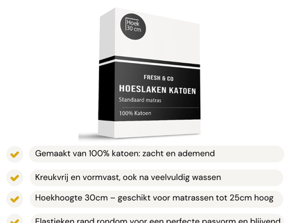 Hoeslaken - Katoen - Wit