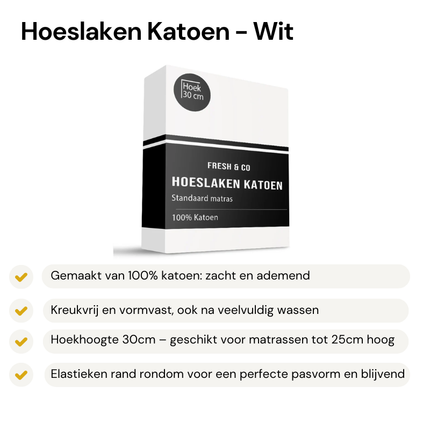 Hoeslaken - Katoen - Wit