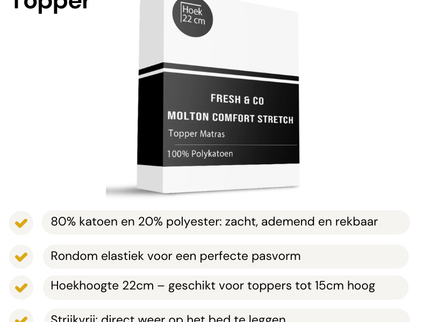 Molton Hoeslaken - Comfort Stretch - Topper