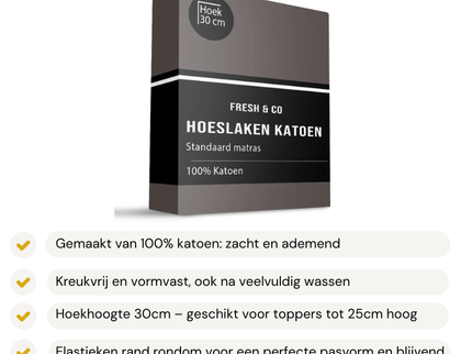 Hoeslaken - Katoen - Antraciet