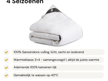 Dekbed Dons - 100% Ganzendons - 4 Seizoenen