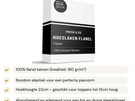 Topper Hoeslaken Katoen Flanel