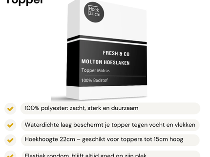 Molton Hoeslaken - Badstof Waterdicht - Topper