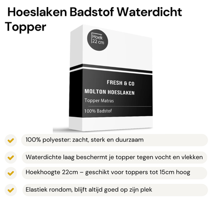 Molton Hoeslaken - Badstof Waterdicht - Topper