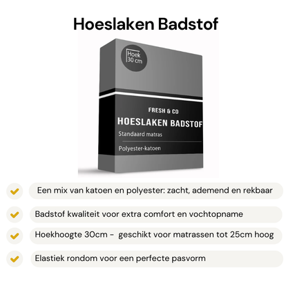 Hoeslaken - Badstof - Antraciet