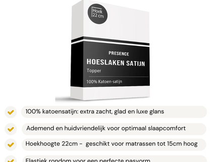 Topper Hoeslaken - Katoen Satijn