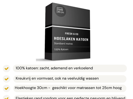 Hoeslaken - Katoen - Zwart