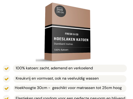 Hoeslaken -  Katoen - Taupe