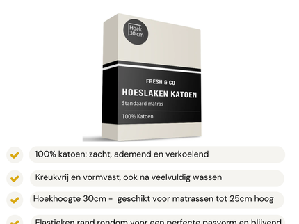 Hoeslaken - Katoen - Crème