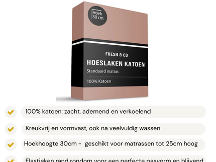 Hoeslaken -  Katoen - Terra