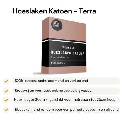 Hoeslaken -  Katoen - Terra