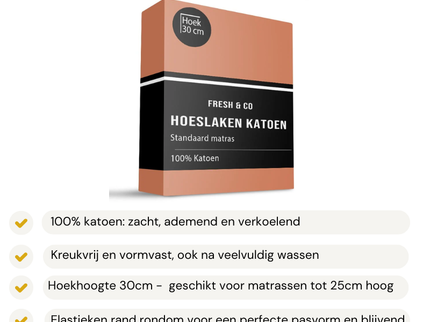 Hoeslaken -  Katoen - Cognac