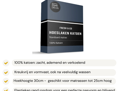 Hoeslaken -  Katoen - Navy
