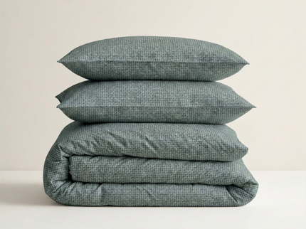 Dekbedovertrek Percale-Katoen - Stonewash Green