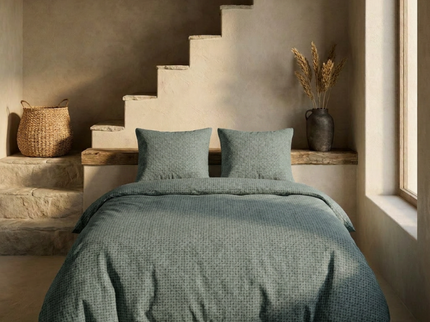 Dekbedovertrek Percale-Katoen - Stonewash Green