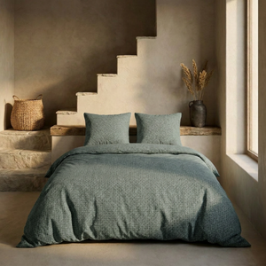 Dekbedovertrek Percale-Katoen - Stonewash Green