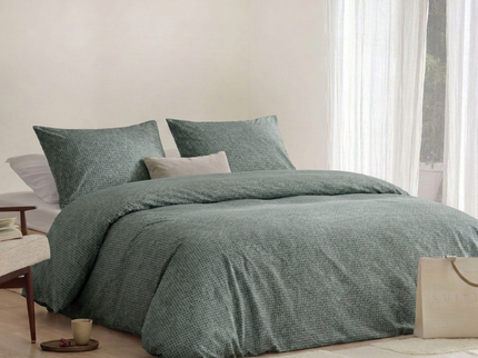 Dekbedovertrek Percale-Katoen - Stonewash Green