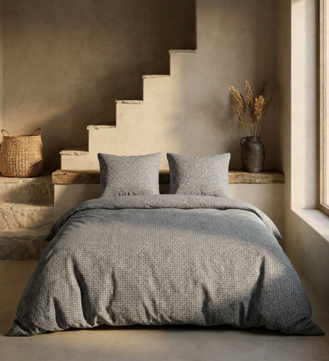 Dekbedovertrek Percale-Katoen - Stonewash Grey